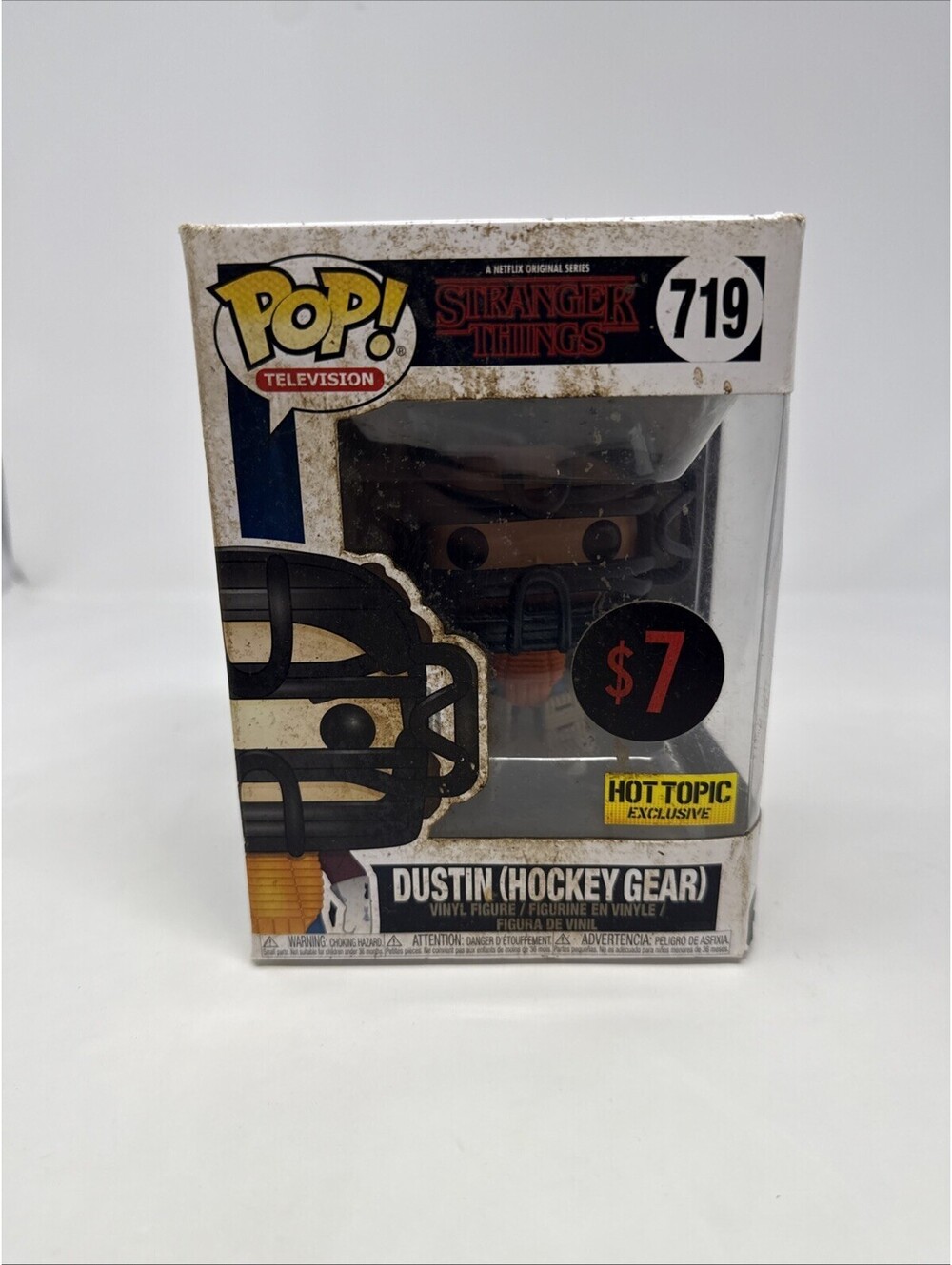 Funko Pop! Vinyl - Dustin (Hockey Gear)(#719)(Hot Topic Exclusive) Damged Box